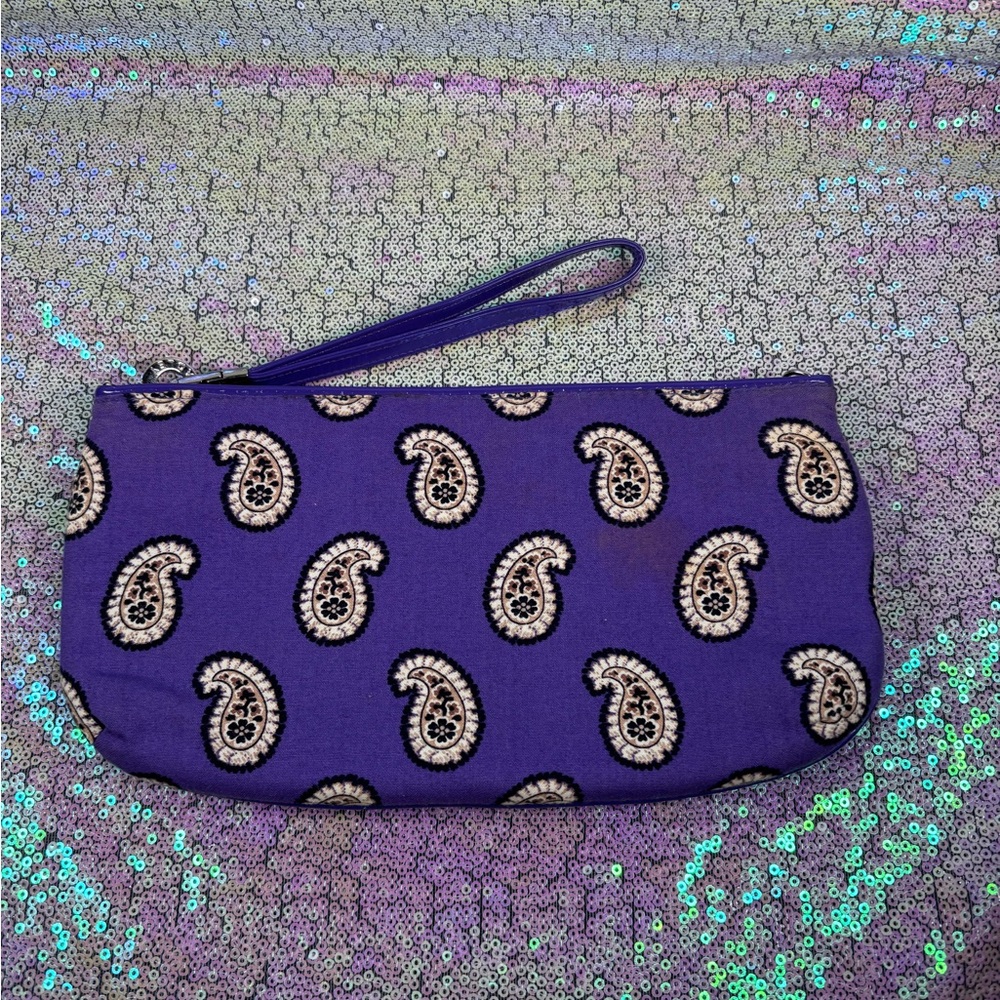 Vera Bradley Purple Paisley Women's Clutch - Picture 2 of 4